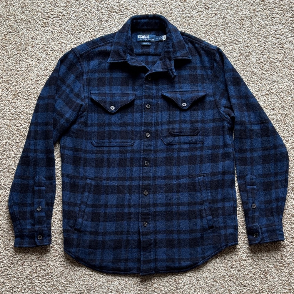 Polo Ralph Lauren Vintage Wool Chin Strap Cruiser Shirt Jacket D Pocket RRL